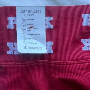 Victoria's Secret Seamless Red yoga pants with Logo Waistband. NWT